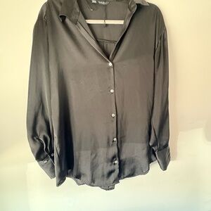 Zara Black Button-Down Shirt